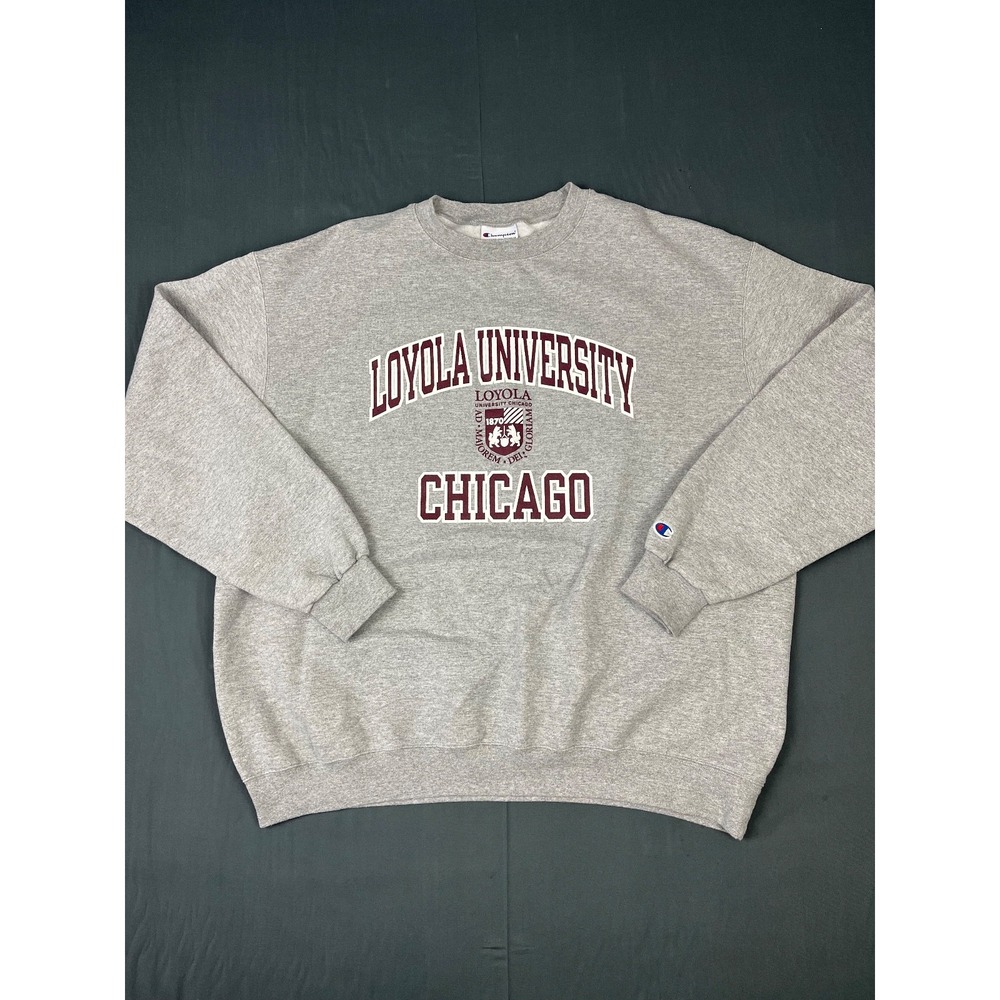 Loyola University Chicago Ramblers Sweatshirt Mens 2XL Gray Crew Neck  Champion - Picture 2 of 7